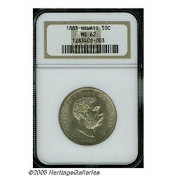 1883 50C Hawaii Half Dollar MS62 NGC. Well struck