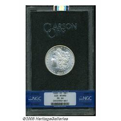 1883-CC S$1 MS66 NGC. Light gold color graces the