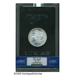 1885-CC S$1 MS65 NGC. Wisps of chestnut and steel