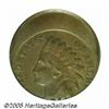 Image 1 : Undated 1C Indian Cent--Struck 25% Off Center--AU