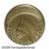 Image 1 : Undated Indian Cent 1C --Struck 20% Off Center--A