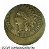 Image 1 : 1907 1C Indian Cent--Struck 22% Off Center--XF45 