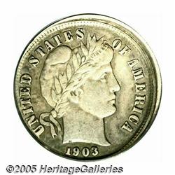 1903 10C Barber Dime--Struck 3% Off Center--XF45 