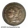 Image 1 : 1865 3C Three Cent Nickel, Judd-413, Pollock-484,
