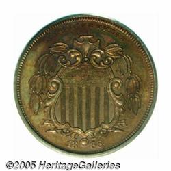 1866 5C Shield Five Cents, Judd-495, Pollock-582,