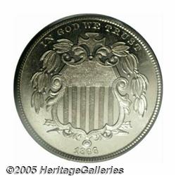 1866 5C Shield Five Cents, Judd-504, Pollock-589,