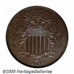 1867 5C Shield Five Cents, Judd-572, Pollock-648,