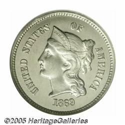 1869 3CN Three Cent Nickel, Judd-676, Pollock-753