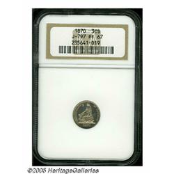 1870 3C Three Cent Silver, Judd-797, Pollock-884,