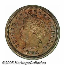 1881 1C Liberty Head One Cent, Judd-1666, Pollock