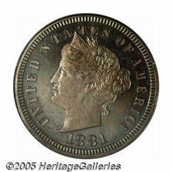 1881 3C Liberty Head Three Cents, Judd-1669, Poll