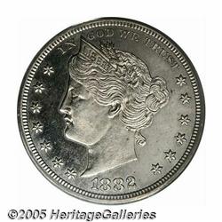 1882 5C Liberty Head Five Cents, Judd-1687, Pollo