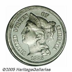 1885 3C Three Cent Nickel, Judd-1741, Pollock-195