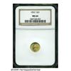 1853 G$1 MS64 NGC. An intricately struck and full