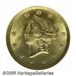 1853 G$1 MS66 NGC. An extraordinary Type One gold