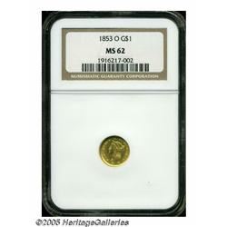 1853-O G$1 MS62 NGC. The 1853-O is the most avail