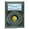 1855-O G$1 AU50 PCGS. Brilliant yellow-gold surfa