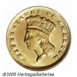 1860-D G$1 AU Details, Improperly Cleaned, NCS. V