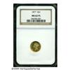 1877 G$1 MS62 Prooflike NGC. The deeply reflectiv