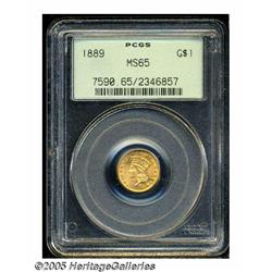 1889 G$1 MS65 PCGS. Well struck and highly lustro