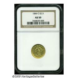1846-C $2 1/2 AU50 NGC. Variety 7-F. Like so many