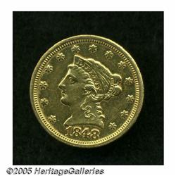 1848-C $2 1/2 AU55 Cleaned, Uncertified. Noticeab