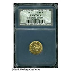 1860 $2 1/2 New Reverse, Type Two AU Details, Imp