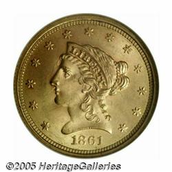 1861 $2 1/2 New Reverse, Type Two MS65 NGC. This 