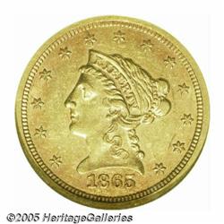 1865 $2 1/2 AU58 NGC. The 1865 is one of the outs