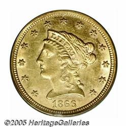 1866-S $2 1/2 AU58 PCGS. Unlike the Half Eagle, E
