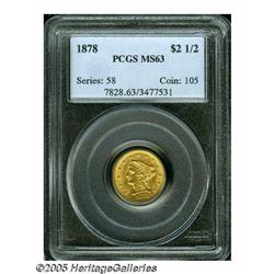 1878 $2 1/2 MS63 PCGS. One of the more obtainable