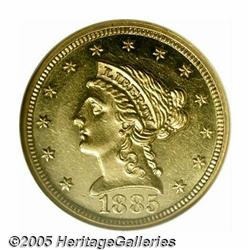 1885 $2 1/2 MS61 Prooflike NGC. With a mintage of