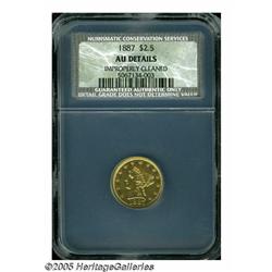 1887 $2 1/2 AU Details, Improperly Cleaned, NCS. 
