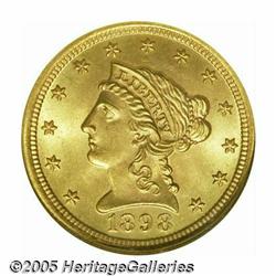 1898 $2 1/2 MS67 NGC. Sharply struck and frosty. 