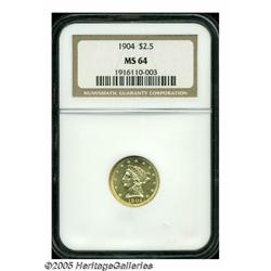 1904 $2 1/2 MS64 NGC. This flashy Near Gem featur