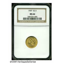 1907 $2 1/2 MS66 NGC. Well struck and highly lust