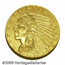 1911-D $2 1/2 AU55 ANACS. Mostly brilliant surfac