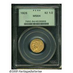 1926 $2 1/2 MS64 PCGS. Rich olive and peach patin