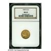 Image 1 : 1928 $2 1/2 MS63 NGC. Peach-gold patina occupies 