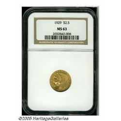 1929 $2 1/2 MS63 NGC. Fully lustrous and attracti
