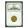 Image 3 : 1854 $3 MS61 NGC. This coin has a few minor handl
