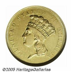 1854-O $3 --Cleaned--ANACS. AU Details, Net XF40.