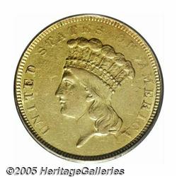 1854-O $3 XF45 PCGS. Light yellow-gold surfaces e