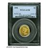 Image 1 : 1856 $3 AU58 PCGS. Light yellow-gold color with n
