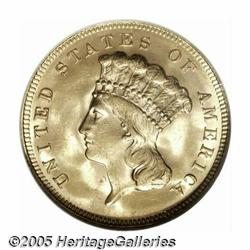 1878 $3 MS64 NGC. This is a splendid example with