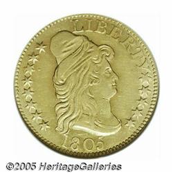 1805 $5 --Cleaned--ANACS. AU Details, Net XF45. B