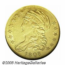 1808 $5 AU58 NGC. Wide 5D, Breen-6457, B. 4-B, Mi