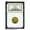 1891-CC $5 AU58 NGC. Bright yellow-gold surfaces 