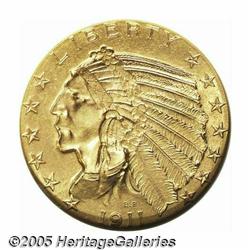 1911 $5 MS64 NGC. Liberally frosted surfaces with