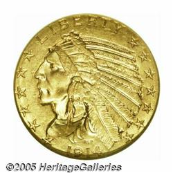 1914-D $5 MS64 NGC. Excellent eye appeal. Frosty 